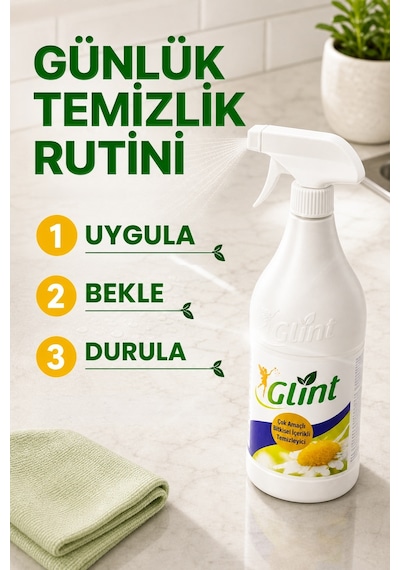 Glint Çok Amaçlı Bitkisel İçerikli Temizleyici Yağ Çözücü Ve Kireç Sökücü Tekli