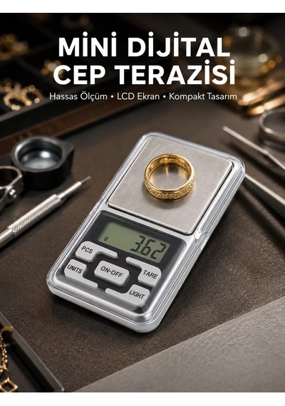 Taşınabilir Dijital Cep Terazisi 5 Ölçüm Birimli Yeni Nesil Çr