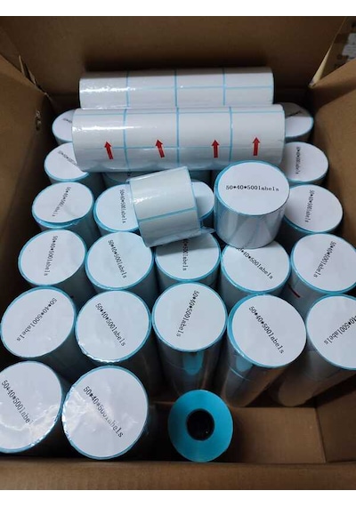 Barkod Etiket Sticker 50x40 Mm Lamine Termal Etiket 1 Rulo 500 Tam Adet Etikettir 1