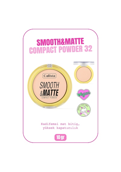 Callista Smooth Matte Compact Powder Mat Görünümlü Pudra 32 Natural