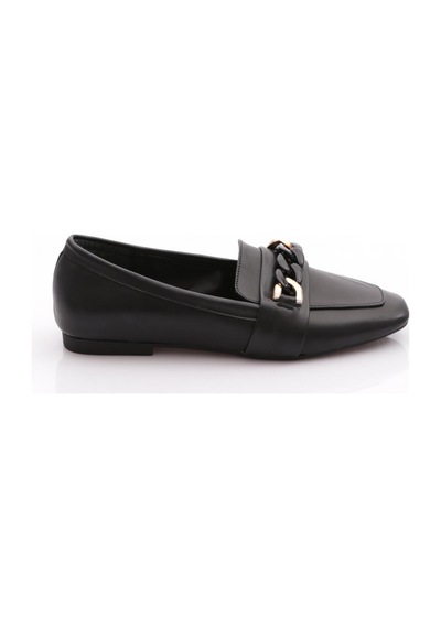Dgn 5007-23y Kadin Burgu Tokali Loafer Siyah
