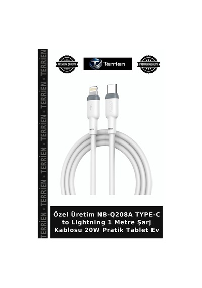 Özel Üretim Nb-q208a Type-c To Lightning 1 Metre Şarj Kablosu 20w Pratik Tablet Ev