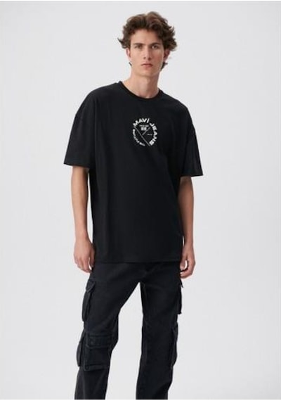 Mavi Jeans Baskılı Tişört Siyah
