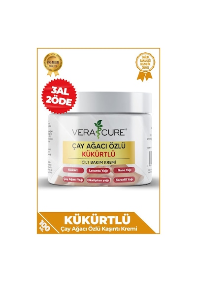 Vera Cure Çay Ağacı Özlü Kükürtlü Krem Eqzema, Ka.sinti, Sedf,