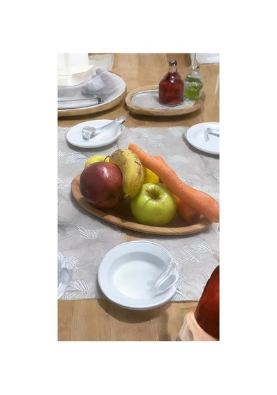 Ahşap Kayık Şeklinde Salata Ve Meyve Tabağı Kahverengi
