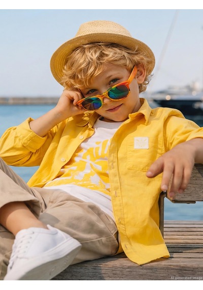 Civil Boys Sailin Baskılı Tişörtlü 2-5 Yaş Gömlek - Hardal