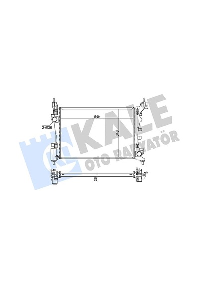 Kale Su Radyatörü Brazing Fiat Grande Punto, Punto, Fiorino, Qubo 1.2 1.4 1.4 16v 05 Mt Ac/nac 540x348x26 Kal 345915