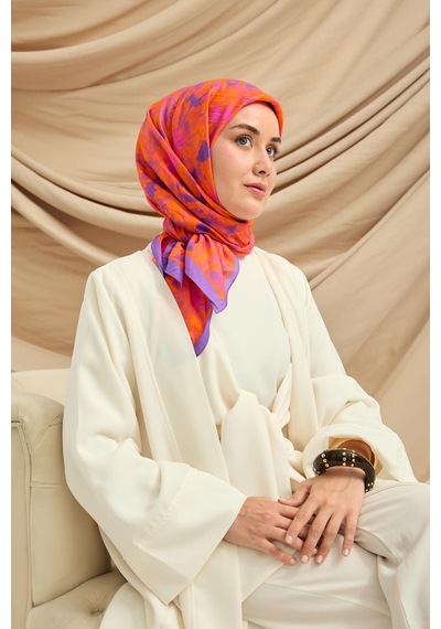 Silk Home Velora Eşarp 161001-34 Mor, Turuncu, Fuşya