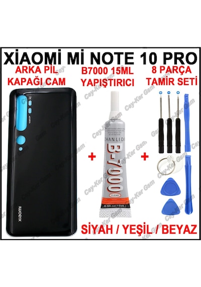 Xiaomi Mi Note 10 Pro Arka Cam Pil Kapağı Batarya Kapağı+B7000