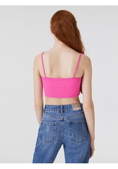 Loft Crop Kadın Atlet Fuchsıa