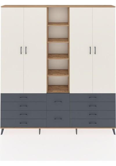 Arges Dolap 9 Raflı 10 Çekmeceli 2 Askılı 220x30x243 Çam-aytaşı/antrasit Aytası/antrasıt Arges Dolap 9 Raflı 10 Çekmeceli 2 Askılı 220x30x243 Çam-aytaşı/antrasit Aytası/antrasıt