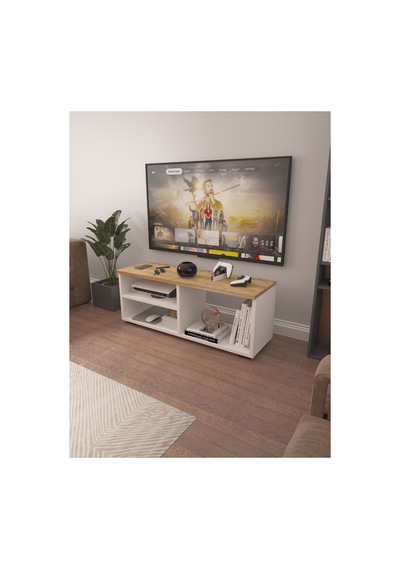 Tiny Tek Raflı 3 Gözlü Sonomo Beyaz Tv Ünitesi Tiny Tek Raflı 3 Gözlü Sonomo Beyaz Tv Ünitesi