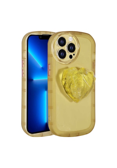 Apple Uyumlu iPhone 12 Pro Max Uyumlu Kamera Korumalı Pop Soketli Renkli Zore Ofro Kılıf-sarı Sari -