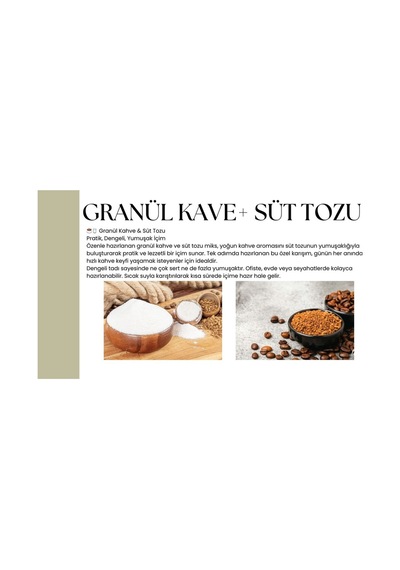 Kadirlihazarbey Granül Kahve 100 Gr+ Hediye Süt Tozu 100 Gr Öğütülmüş