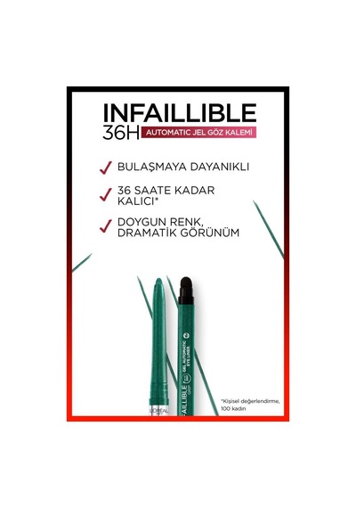 L'Oreal Paris Infaillable Automatic Jel Göz Kalemi Zümrüt Yeşili