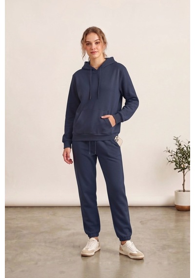 Moibody Kadın 3 İplik Şardonlu Eşofman Takımı Premium Kapüşonlu Sweatshirt Ve Jogger Alt Laci Lacivert Lacivert Moibody Kadın 3 İplik Şardonlu Eşofman Takımı Premium Kapüşonlu Sweatshirt Ve Jogger Alt Laci Lacivert Lacivert
