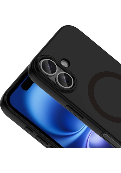 iPhone Uyumlu 16 Kılıf M-safe Şarj Özellikli Mbfx Aris Silikon Kapak - Siyah