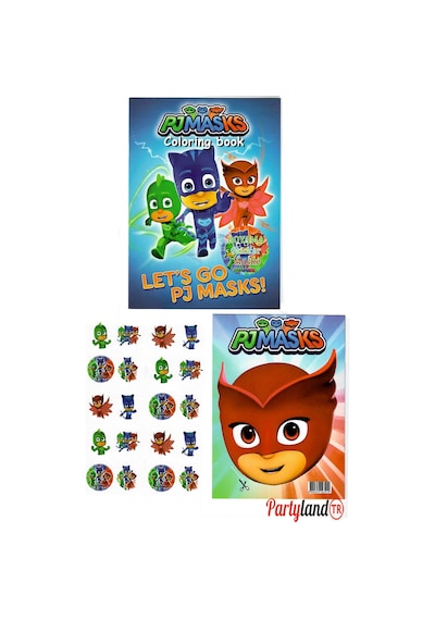 Pj Maskeliler Pj Masks Boyama Kitabı 3'lü Boyama , Sticker , Mas
