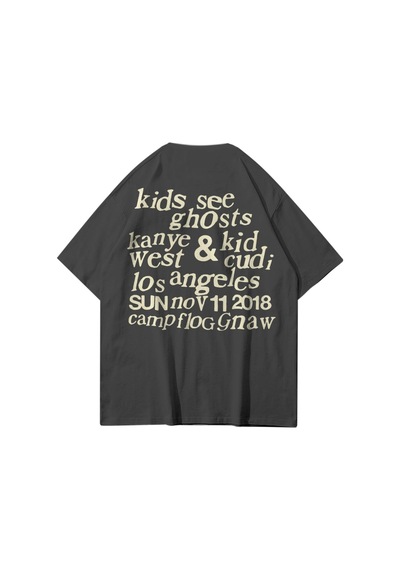 Flood Of Style Unisex Ksg Kids See Ghosts Antrasit Tshirt Gri