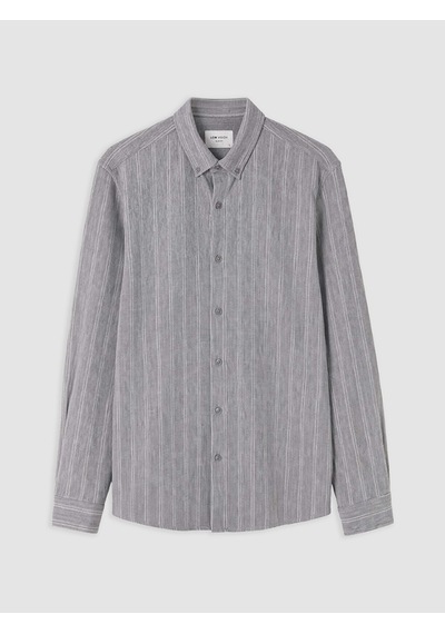 Lcw Vision Gri Slim Fit Çizgili Erkek Gömlek