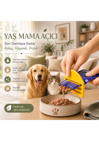 Kedi Köpek Yaş Mama Sıkacağı Yaş Mama Açıcı Ve Tüp Sıkacağı Mama İsrafını Önleyen Pratik Evcil Hayvan Aksesuarı