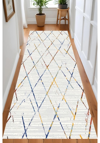 Rovigo Home Dijital Baskı Yıkanabilir Kaymaz Taban Salon Halısı Ve Yolluk Rv001-fnl229 Krem