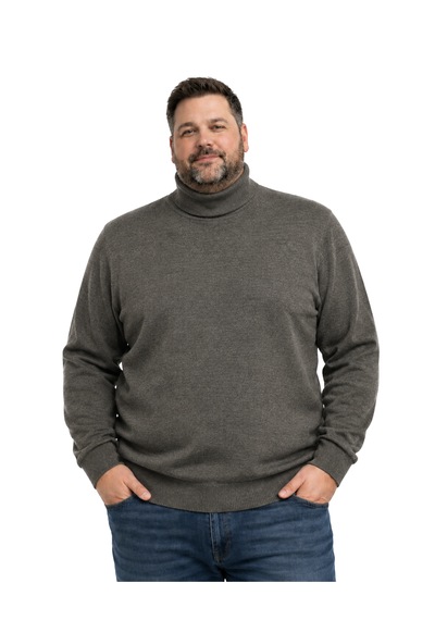 Battalmoda Erkek Büyük Beden Koyu Vizon Tam Balıkçı Triko Kazak 3xl-4xl-5xl-6xl