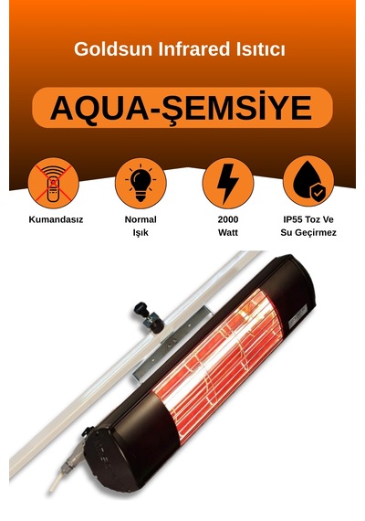 Aqua 2000 Watt Gsu20s Şemsiye Tip Su Dayanıklı Elektrikli Isıtıcı