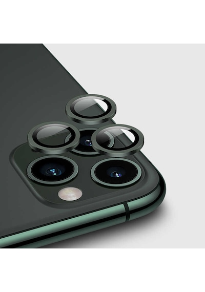 Goocamp Apple Uyumlu iPhone 12 Pro Cl-02 Kamera Koruyucu-koyu Yeşil Koyu Yeşil