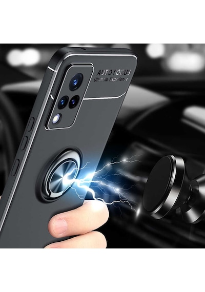Vivo V21 Kılıf Tchs Ravel Silikon Kapak - Mavi Mavi