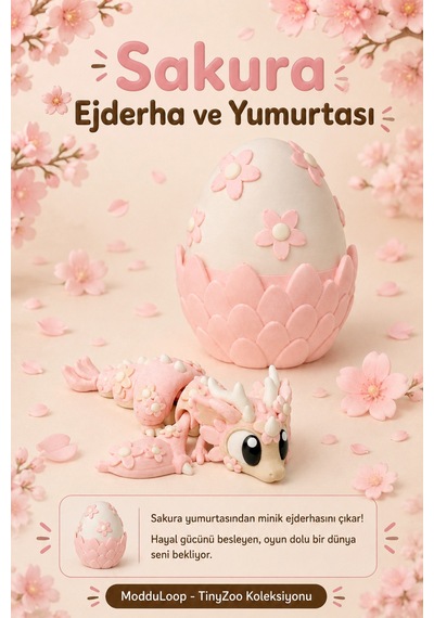 Sakura Ejderha Ve Yumurtası Hareketli Figür Oyuncak