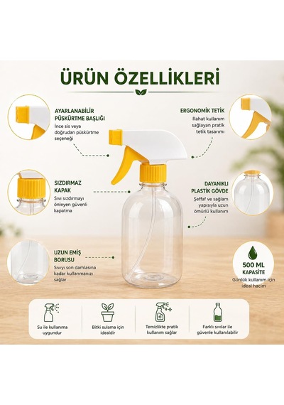 Lexroo Sprey Boş Sprey Şişesi Fısfıs Şişe Berber Spreyi Çiçek Sul