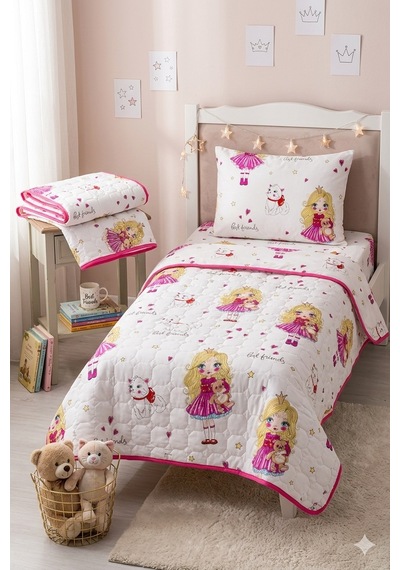 Barbie Takım Genç Kız Ve Çocuk Için Pike Cappitone Çarşaf Yastık