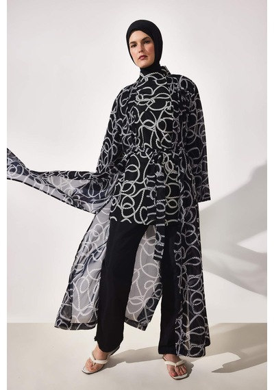 Defacto Regular Fıt Baskılı 3lü Burkini Mayo G8874ax26smbk27 Siyah-bk27