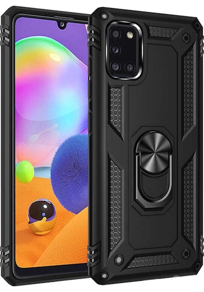 Galaxy A31 Kılıf Zore Vega Yüzüklü Standlı Zırh Kılıf