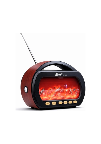 Şömine Efektli Nostaljik Bluetooth Radyo Fm Radyo El Fenerli Hoparlör