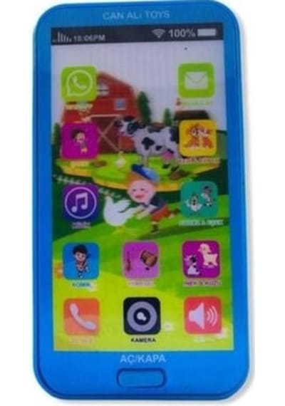 Oyuncak Telefon Sesli Işıklı Müzikli Oyuncak Çocuk Telefonu  Mavi