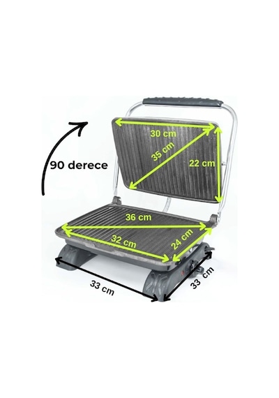 Dökümix Demir Döküm Gri 1800 Watt 4-6 Dilim Ev-sanayi-büfe Tipi Tost Makinası Ve Izgara