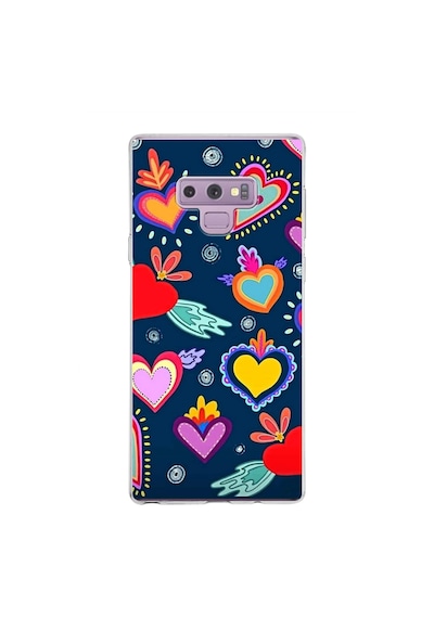 Samsung Galaxy Note 9 İle Uyumlu 1mm Slim Fit Retro Colors 3 Baskılı Şeffaf Kılıf Şeffaf