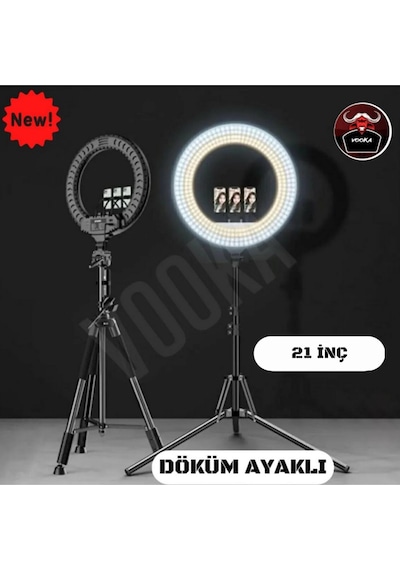 Megalux Ring Light Led Işık Halkası 21 Inç 54 Cm Profesyonel Influencer Işığı Döküm Ayaklı