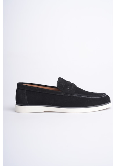 Fame Step Hakiki Deri Erkek Loafer Ayakkabı Süet Günlük Rahat Casual Mokasen Siena siyah