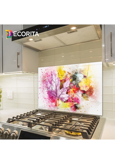 Decorita Cam Ocak Arkası Koruyucu | Renkli Sonbahar | 49,5x76cm