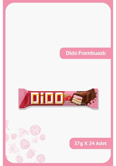 Dido Sütlü Çikolatalı Frambuazlı Gofret - 37 Gram - 24 Adet