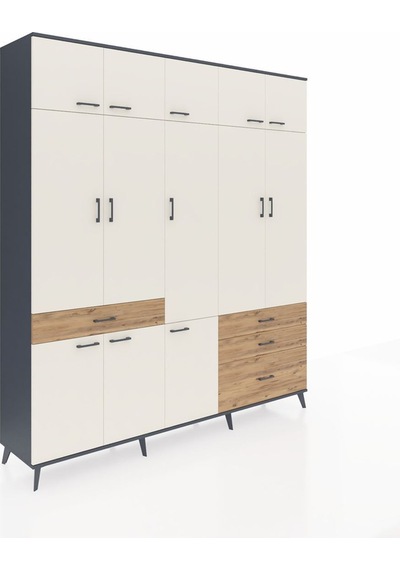 Hyperion Dolap 8 Raflı 4 Çekmeceli 3 Askılı 220x44x243 Antrasit-aytaşı/çam Aytası/atlas Çam Hyperion Dolap 8 Raflı 4 Çekmeceli 3 Askılı 220x44x243 Antrasit-aytaşı/çam Aytası/atlas Çam