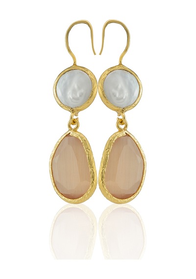 Kadir Jewellery 22 Ayar Altın Kaplama Kadın İnci Küpe -el İşçiliği Ve Hipoalerjenik Küpe Turuncu 65581426