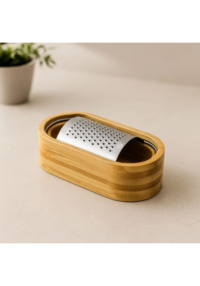 Bambu Hazneli Metal Bombeli Meyve Rendesi 7x15.5 Cm