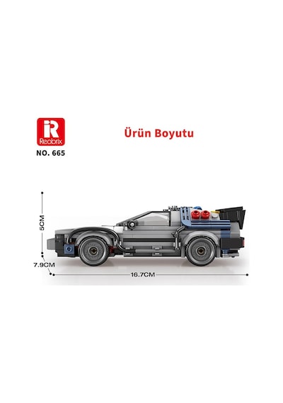 Reobrix Technic 665 Geleceğe Dönüş Delorean Dmc Back To The Future Yaratıcı Yapı Blok Seti Building Blocks - 405 Parça