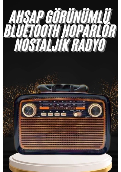Nostaljik Görünümlü Ahşap Radyo Tf Sd Usb Girişli Led Fener Işıklı - Lisinya