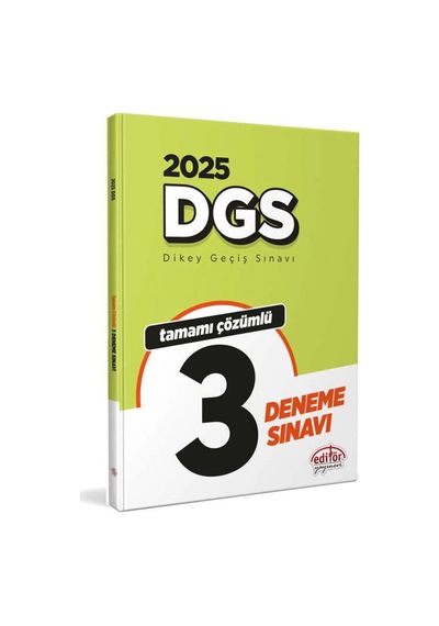 Editör Yayınları 2025 Dgs Tamamı Çözümlü 3 Deneme Sınavı