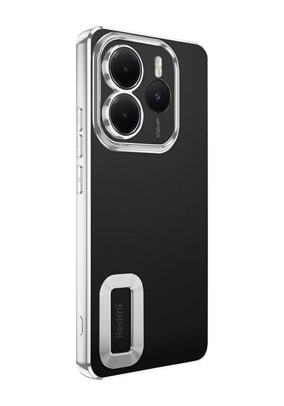Xiaomi Redmi Note 14 5g Kılıf + 9h Ekran Koruyucu Set Kamera Lens Korumalı Şeffaf Parlak Kenar Logo Çok Renkli